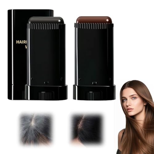 Graue Haare Abdecken, Sofortige Grauabdeckung FüR MäNner & Frauen, Wasserfester & SchweißFester Haartouch-Up Mit Pinsel, Einfache Anwendung, Ideal FüR Reisen & Unterwegs (Schwarz+Schwarz-Braun) von Lbotr