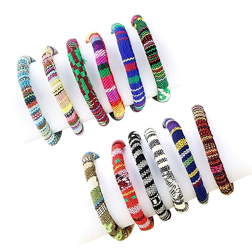 LbsAMP 12 Stück Böhmische Gewebte Freundschaftsarmband Verstellbar Gewebte Armband Bunte Handgefertigt Freundschaftsarmbänder für Frauen Mädchen Valentinstag Geburtstag Jubiläum von LbsAMP