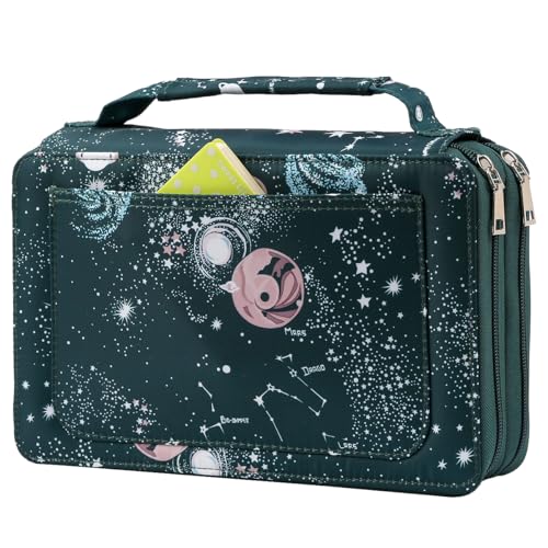 Lbxgap Marker-Stift-Organizer, 60 Fächer, großes Fassungsvermögen, mit praktischer Verpackung, tragbarer, mehrlagiger Halter für Prismacolor Aquarellstifte und Gelstift-Marker (grüne Galaxie) von Lbxgap