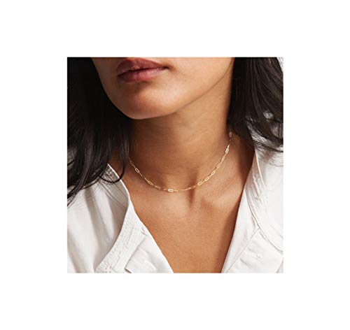 Lcherry Zierliche Stern-Choker-Halskette, Mond-Halskette, Herz-Kreis-Anhänger, Halskette für Frauen, 14 Karat echtvergoldet von Lcherry