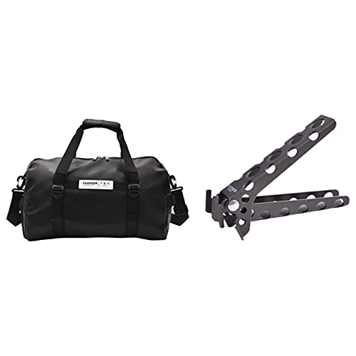 Lckiioy 1 x Fitness-Leder-Sporttasche für Herren, nass und trocken, 1 x Topf-/Schüssel-Greifer, Outdoor-Griffhalter-Clip, Bildfarbe von Lckiioy