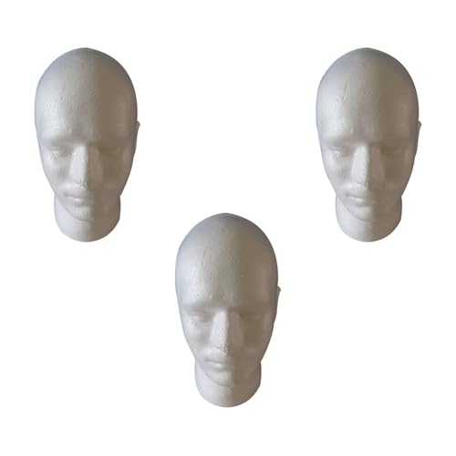 Lckiioy 3X Herren Peruecke Display Cosmetology Schaufensterpuppe Kopf Standmodell Foam White Lckiioy 3X Herren Peruecke Display Cosmetology Schaufensterpuppe Kopf Standmodell Foam White von Lckiioy