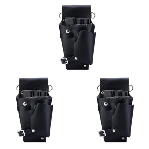 Lckiioy 3X Leder Friseur Fall Werkzeuge Scheren Tasche Friseur Beutel Halter Niet Geldbörse Verstellbare Taille Schulter Gurt von Lckiioy