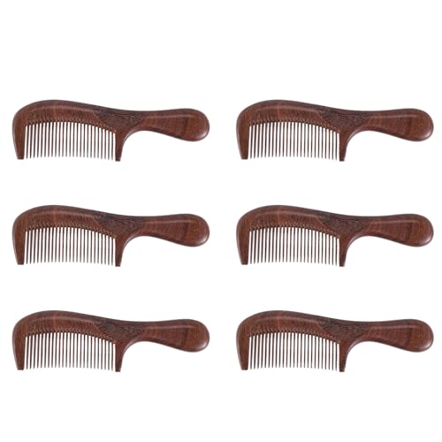 Lckiioy 6X Unisex Sandelholz Kamm Frauen Männer Haus Antistatischer Feinzahn Kamm Griffe Haar Kamm von Lckiioy