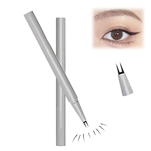 Unterer Wimpernstift mit Doppelspitze, wasserfester Wimpernstift mit Doppelspitze, flüssiger Eyeliner, langanhaltend schweißfest, 0,01 mm Super Slim Eyeliner mit zwei Klauen (01# Black) von Lcmei