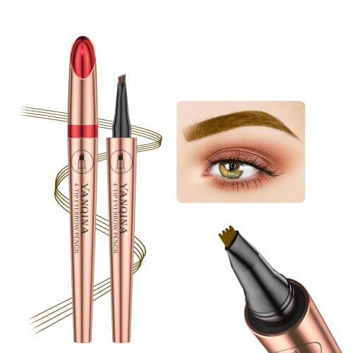 Augenbrauenstift, Eyebrow Pen, professioneller Make-up-Augenbrauenstift,24 Stunden Lang Haltbar, Wischfest, Natürlich Aussehende (Dunkelbraun) von LcoLourx