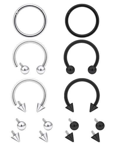 Lcolyoli 16 g Septum-Ringe, Innengewinde, Chirurgenstahl, Septumschmuck, Lippenringe, Kreolen, Labret-Schmuck, Schlangenbiss, Schmuck, Hufeisen-Ohrringe, Daith-Piercing-Schmuck für Damen und Herren Lcolyoli 16 g Septum-Ringe, Innengewinde, Chirurgenstahl, Septumschmuck, Lippenringe, Kreolen, Labret-Schmuck, Schlangenbiss, Schmuck, Hufeisen-Ohrringe, Daith-Piercing-Schmuck für Damen und Herren von Lcolyoli