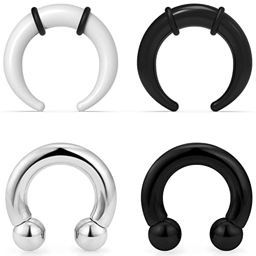 Lcolyoli Große Septum-Ringe, 14G, 12G, 8G, 6G, 4G, PA-Ring, Innengewinde, Kugel, Hufeisen, Barbell, Edelstahl & Acryl-Kunststoff, C-Form, Büffeldehner, Expander für Damen und Herren, Metall, Edelstahl Lcolyoli Große Septum-Ringe, 14G, 12G, 8G, 6G, 4G, PA-Ring, Innengewinde, Kugel, Hufeisen, Barbell, Edelstahl & Acryl-Kunststoff, C-Form, Büffeldehner, Expander für Damen und Herren, Metall, Edelstahl von Lcolyoli