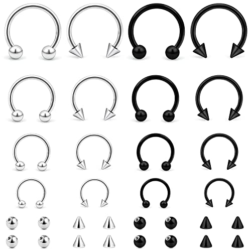 Lcolyoli Hufeisenringe, Chirurgenstahl, Nasenscheidewand, Augenbrauen, Smiley, Lippenringe, Tragus-Ohrring, Daith-Helix-Piercing, Schmuck für Damen und Herren, 20 g, 16 g, 14 g, verschiedene Größen, 6 Lcolyoli Hufeisenringe, Chirurgenstahl, Nasenscheidewand, Augenbrauen, Smiley, Lippenringe, Tragus-Ohrring, Daith-Helix-Piercing, Schmuck für Damen und Herren, 20 g, 16 g, 14 g, verschiedene Größen, 6 von Lcolyoli