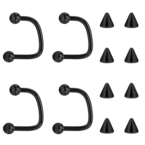 Lcolyoli Labret-Schmuck, Chirurgenstahl, Lippenringe, Kreolen, C-förmig, Schlangenbiss, Schmuck, Medusa-Piercing-Schmuck für Damen und Herren, 16 g, Metall, Edelstahl Lcolyoli Labret-Schmuck, Chirurgenstahl, Lippenringe, Kreolen, C-förmig, Schlangenbiss, Schmuck, Medusa-Piercing-Schmuck für Damen und Herren, 16 g, Metall, Edelstahl von Lcolyoli