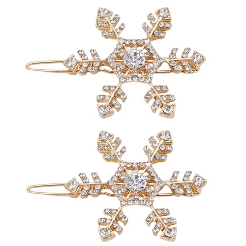 1 Paar Haarspange mit Schneeflocken-Motiv, Strass-Muster, süße Haarnadel für Kindergeburtstag von Ldabrye