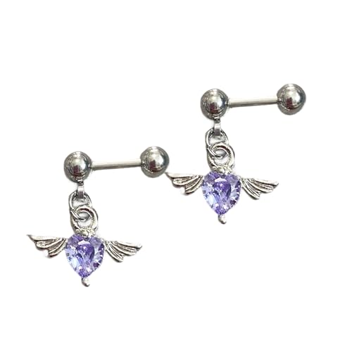 1. Hypoallergenics Angel S Wing Heart Ohrringe Chirurgische Stahlohrohrohrstolme Leichtes Alltag Schmuckgeschenke Rostproofes Engel Flügel Liebesohrohrschstene von Ldabrye