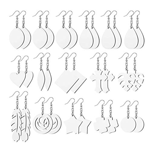 16 Paare Sublimation Blind Schlüsselanhänger Wärmelentransfer Für Schlüsselkettenschlüsselringe Schalenohrringe von Ldabrye