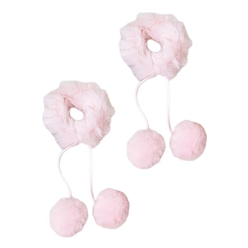 2000er Jahre Pompons Haarband für Damen und Mädchen, modisch, elastische Haargummis, Haarknoten-Halter, weiblicher Haargummi, Winterkleidung, Haarkreise von Ldabrye