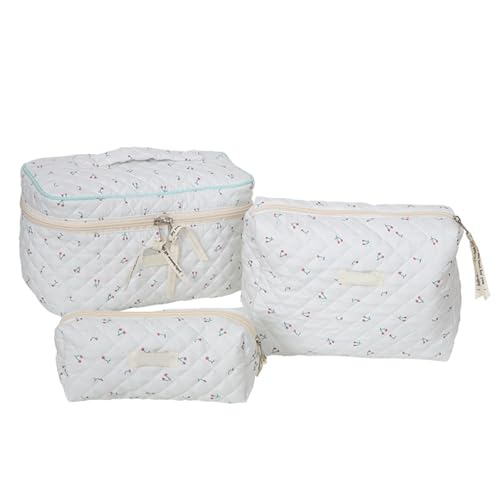 3 PCs Make Up Beutel Reise Kosmetikbeutel Set Großer Kapazitäts Toilettenbeutel Blumendruck Waschbeutel Stiftbeutel Für Frauen Mädchen von Ldabrye