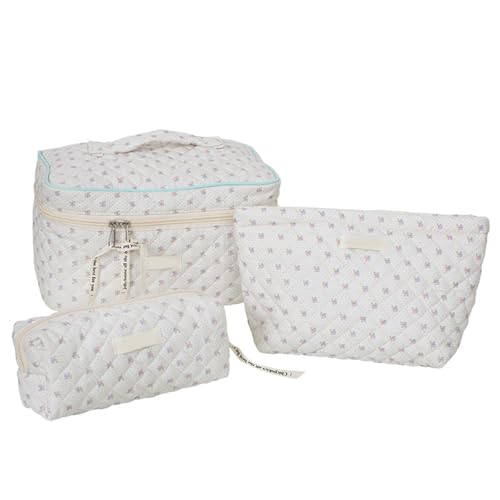 3 PCs Make Up Beutel Reise Kosmetikbeutel Set Großer Kapazitäts Toilettenbeutel Blumendruck Waschbeutel Stiftbeutel Für Frauen Mädchen von Ldabrye