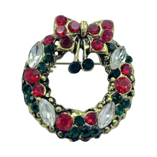 Artistic Brosche Kollektion Weihnachten Thema Stilvolle Anzug-Accessoires Casual Brosche Geschenk für Mode-Enthusiasten Vintage Strass, Einheitsgröße, Wie beschrieben von Ldabrye