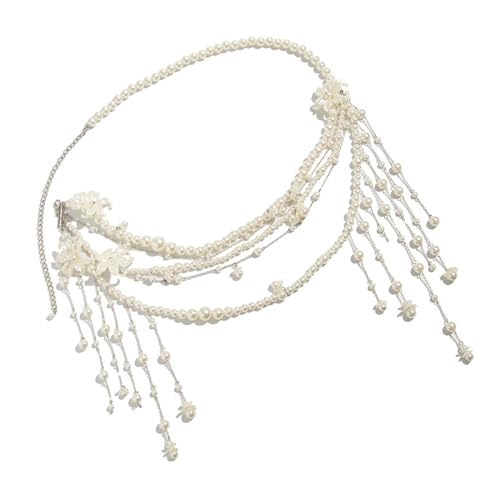 Bauchkette mit Kunstperlen, verstellbare Körperkette, trendiger Taillengürtel, Zubehör für Strand und Bikinis, Outfits, Quasten, Bauchkette, Einheitsgröße, Wie beschrieben, Wie beschrieben von Ldabrye