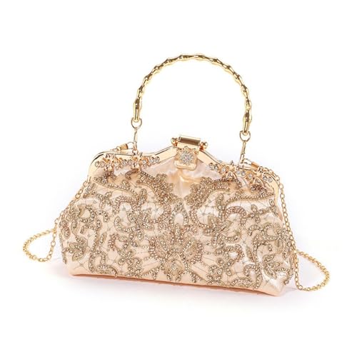 Elegante Frauenabendhandtasche Mit Blumenmuster Und Kettenriemen Bestickter Umhängetaschen Crossbody Geldbörse Chinesischer Stil Clutch von Ldabrye