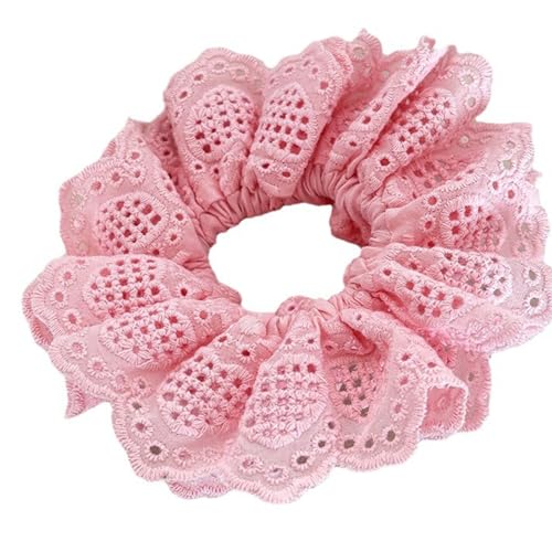 Elegante Haargummis mit Spitzenbesatz, elastisches Seil, weiches Seil, lässiger Frühling, elastische Krawatte für Mädchen, Zöpfe, hält Tuch, buntes dünnes Tuch von Ldabrye