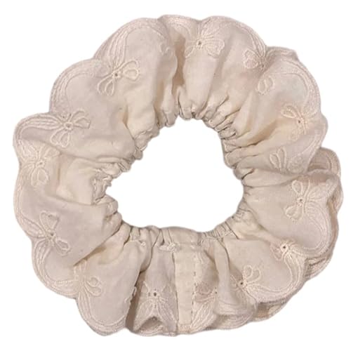 Elegante Haargummis mit Spitzenbesatz, elastisches Seil, weiches Seil, lässiger Frühling, elastische Krawatte für Mädchen, Zöpfe, hält Tuch, buntes dünnes Tuch von Ldabrye