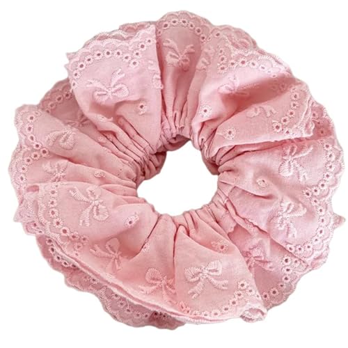 Elegante Haargummis mit Spitzenbesatz, elastisches Seil, weiches Seil, lässiger Frühling, elastische Krawatte für Mädchen, Zöpfe, hält Tuch, buntes dünnes Tuch von Ldabrye