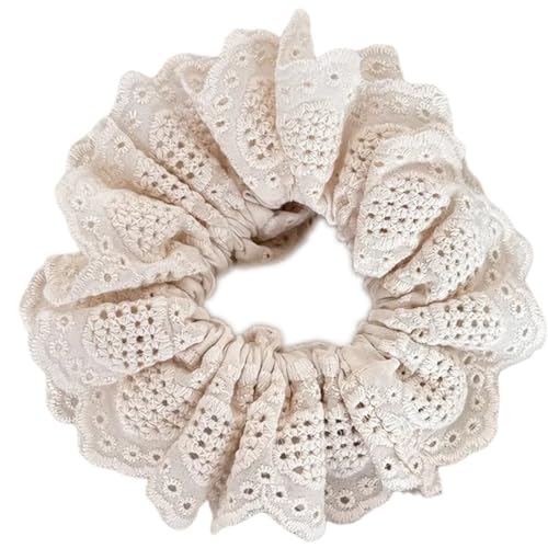 Elegante Haargummis mit Spitzenbesatz, elastisches Seil, weiches Seil, lässiger Frühling, elastische Krawatte für Mädchen, Zöpfe, hält Tuch, buntes dünnes Tuch von Ldabrye