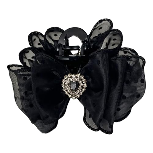 Elegante Haarklammer im Vintage-Stil, Haar-Accessoire, gepunktet, Netzgewebe für Damen und Mädchen von Ldabrye