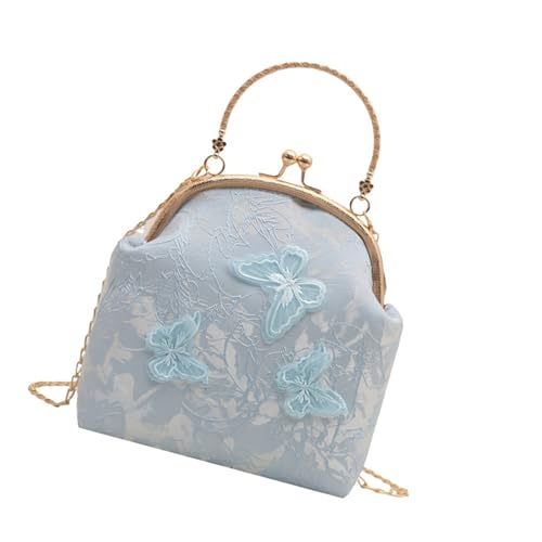 Frauen Schulterkreuzkörpertasche Chinesische Stile Handtaschen Geldbörsen Schmetterlingsklammers Geldbeutel Trendige Knödel Taschen Zum Einkaufsabendsklammertasche von Ldabrye