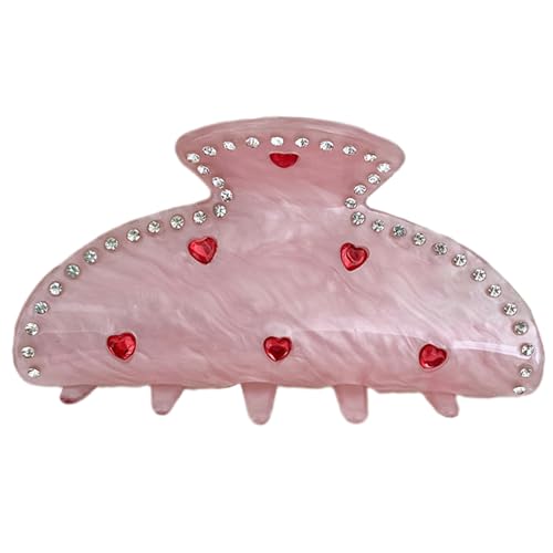 Frauenhaarclip Herz Barrettes Buntes Acetat Klauen Kopfbedeckungsdekoration Schmuck Springklemme Ornamente Süße Klammern von Ldabrye