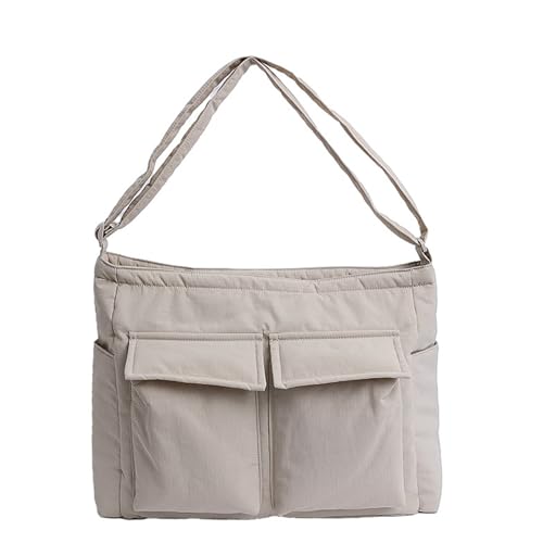 Freundliche, wiederverwendbare solide Tasche, großes Fassungsvermögen, lässige Tragetasche mit praktischer Canvas-Schulter für den täglichen Gebrauch, modisches Accessoire, Ow, One Size von Ldabrye