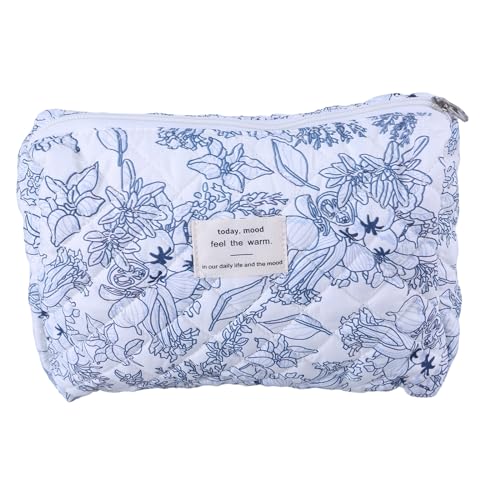 Gesteppte Make Up Tasche Großes Fassungsvermögen Blumen Kosmetiktasche Reise Kulturbeutel Handtasche Modische Aufbewahrungstasche Für Damen von Ldabrye