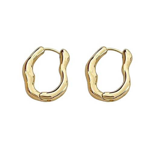 Gold/Silberton Geometrische Ohrklammern Mode Hohl Aus Unregelmäßig Geformte Ohrringe Stylish Accessoire Für Partys von Ldabrye