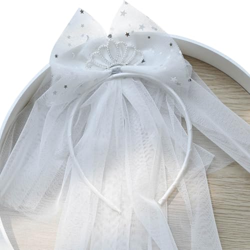 Haarreif für kleine Mädchen, mit Netz- und Schleifen-Design, Haarschmuck, Kopfschmuck für Mädchen für besondere Anlässe von Ldabrye