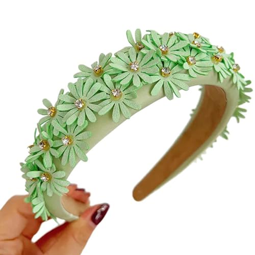 Haarstyling-Blumen-Haarband für Mädchen, elegantes Strass-Blumen-Haarband für Damen, süßer Haarreif, rutschfest, Hochzeits-Kopfbedeckung von Ldabrye