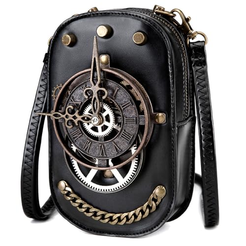 Kleine Umhängetasche für Damen, Punk, Handytasche, Leder, Schultertasche, Geldbörse mit verstellbarem Riemen, für den täglichen Gebrauch, trendige Damen-Geldbörse von Ldabrye