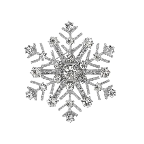 Kristall Strasssteine ​​Schneeflocken Brosche Legierung Abzeichen Pin Schmuck Leichtes Design Für Winterparty Formelle Veranstaltung Schneeflockenbeutel Accessoire Festliche Party von Ldabrye