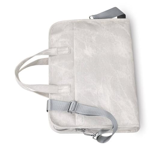 Laptop-Umhängetasche, 35,6 cm (14 Zoll), mehrere Fächer, verstellbarer Schultergurt, Gepäckfreundlich, Arbeitsutensilien, Textur, Computer-Messenger-Tasche, hellgrau von Ldabrye