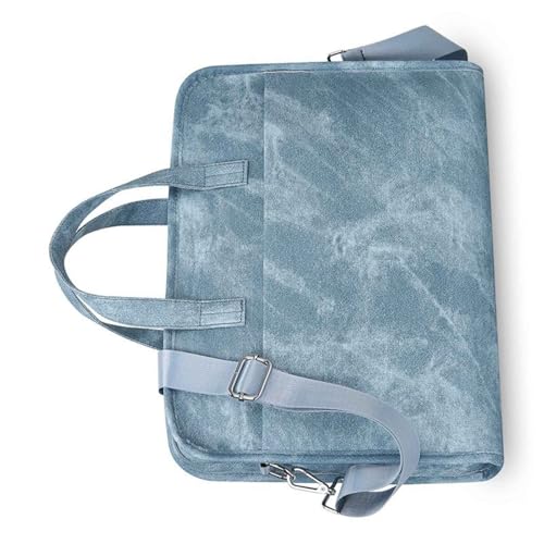 Laptop-Umhängetasche, 35,6 cm (14 Zoll), mehrere Fächer, verstellbarer Schultergurt, Gepäckfreundlich, Arbeitsutensilien, Textur, Computer-Messenger-Tasche, himmelblau von Ldabrye