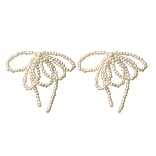 Ldabrye 2pcs Eleganter Perle Bowknot Charme Für Schmuckschuh Schnalle Ornament Diys Schlüsselbund Halskette Ohrringe Accessoire Schuhschnalle von Ldabrye