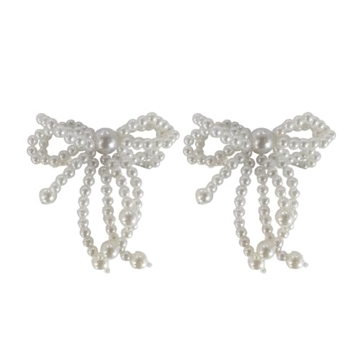 Ldabrye 2pcs Eleganter Perle Bowknot Charme Für Schmuckschuh Schnalle Ornament Diys Schlüsselbund Halskette Ohrringe Accessoire Schuhschnalle von Ldabrye