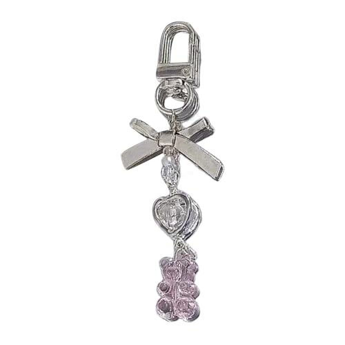 Ldabrye Bären/Herz Perlen Telefon Charm Silber Schmetterling Perlen Schlüsselbund Augenfassungszubehör von Ldabrye