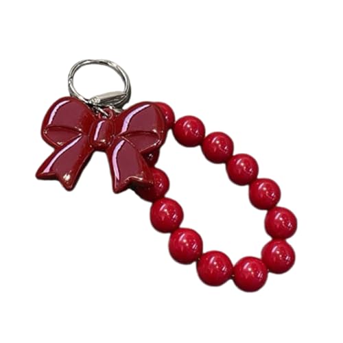 Ldabrye Bowknot Keychain Key Schmuck Perlen Key Accessoire Elegante Tasche Anhänger Charme Schlüsselring Für Taschenschlüssel Und Geschenke Geeignet von Ldabrye