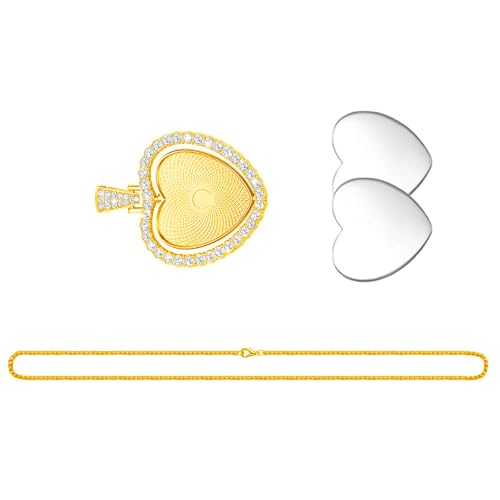 Ldabrye Doppelseitiger Herz Anheizt Halskette Set Rotierende Inlay Tablettschmuck Die Accessoires Für Modische Frauen Mädchen Machen von Ldabrye