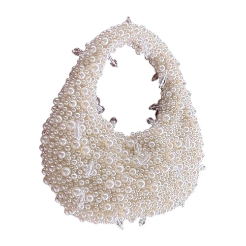 Ldabrye Einzigartige Perlen Abendbeutel Trendy Ästhetische Praktische PVC Baudach Taschen Für Verschiedene Anlässe Casual Faux Pearls Abendtasche von Ldabrye