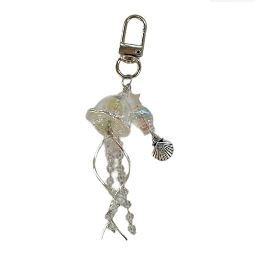 Ldabrye Einzigartige Qualle Telefon Charme Hanging Seil Sea Thema Stern Anhänger Telefonkette Gurt Handgemacht Perlen Keychain Accessoire Modisch von Ldabrye