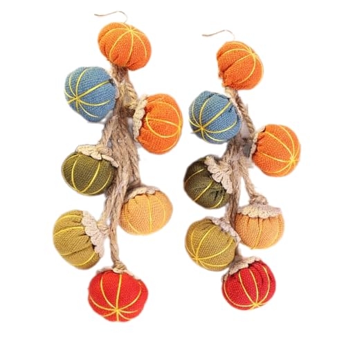 Ldabrye Elegante Herbstohrringe Handgefertigte Stoffkürbis Sonnenblumen Dangle Großes Statement Tragbar Für Trendige Frauen Casual Wear von Ldabrye