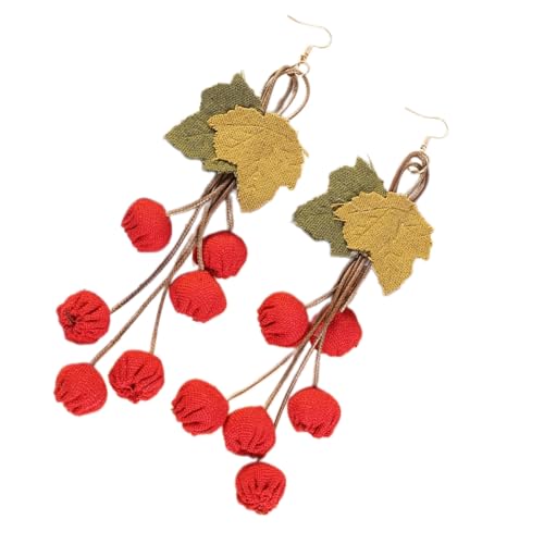 Ldabrye Elegante Herbstohrringe Handgefertigte Stoffkürbis Sonnenblumen Dangle Großes Statement Tragbar Für Trendige Frauen Casual Wear von Ldabrye