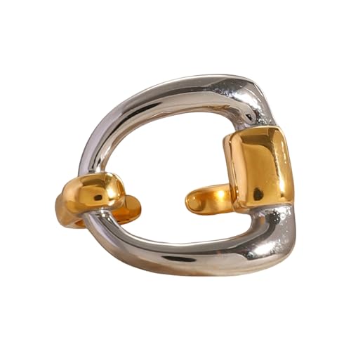 Ldabrye Eleganter Buchstabe D Offene Ringe Gold Silber Kontrast Finger Wasserdicht Edelstahl Unregelmäßige Geometrische Eröffnungsgeschenk Für Ihren Schmuck von Ldabrye