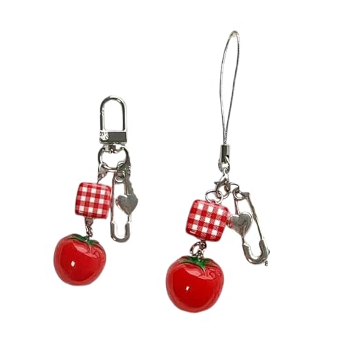 Ldabrye Eleganter Tomaten-Anhänger, Schlüsselhalter, stilvoller Tomaten-Handyanhänger, modischer Handy-Gurt, Kette, Charm-Zubehör Ldabrye Eleganter Tomaten-Anhänger, Schlüsselhalter, stilvoller Tomaten-Handyanhänger, modischer Handy-Gurt, Kette, Charm-Zubehör von Ldabrye